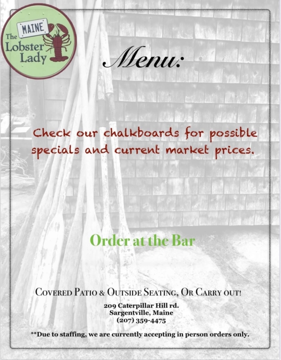 Maine Lobster Lady Menu 1 Maine Lobster Lady