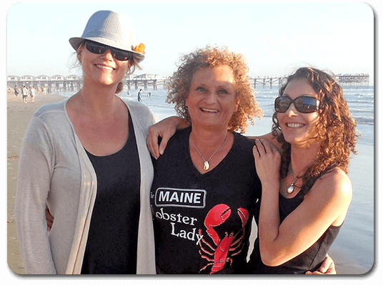 Maine Lobster Lady and two of her daughters